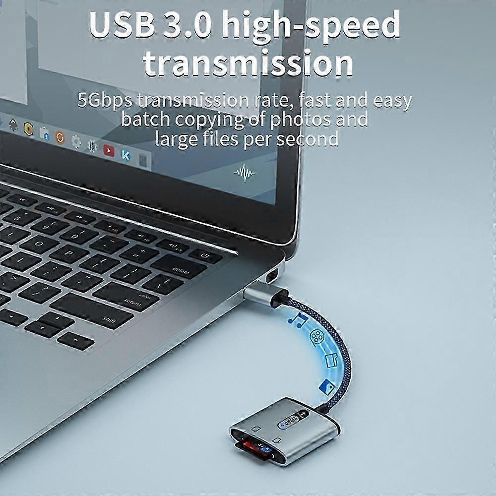 USB 3.0 to TF SD Card Reader, High-Speed Aluminum Alloy Memory Card Adapter