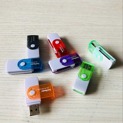 4-in-1 TF/MS Card Reader, USB Adapter for Phone and Computer Simultaneous Reading