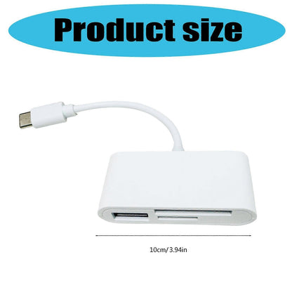 USB-C 3-in-1 Memory Card Reader Adapter for TF Card, Compatible with Phone & Laptop