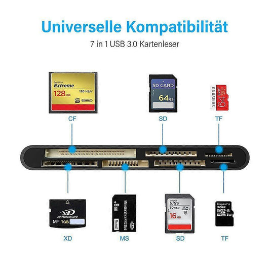 7-in-1 Mobile Phone Card Reader, TF SD Adapter for Data Storage and Transfer