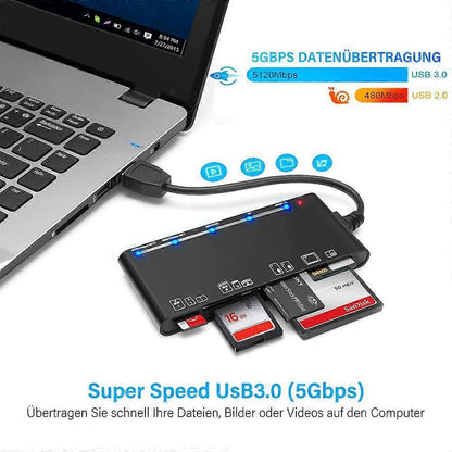 7-in-1 Mobile Phone Card Reader, TF SD Adapter for Data Storage and Transfer