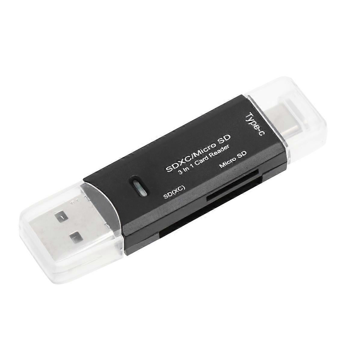 3-in-1 TF SD Card Reader USB C Adapter, Sim Card Reader for Computer and Phone