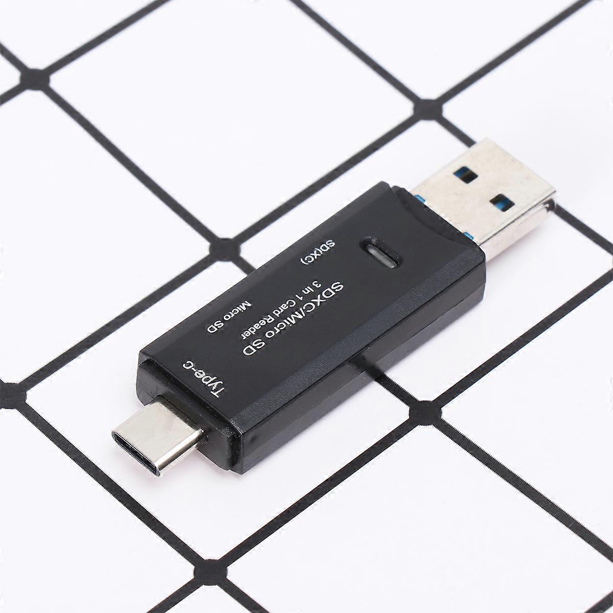 3-in-1 TF SD Card Reader USB C Adapter, Sim Card Reader for Computer and Phone