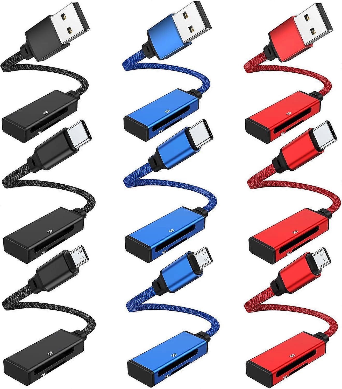 2-in-1 USB & USB-C TF/SD Card Reader Adapter for Laptop, Phone, Tablet