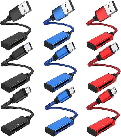 2-in-1 USB & USB-C TF/SD Card Reader Adapter for Laptop, Phone, Tablet