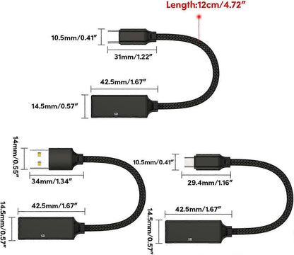 2-in-1 USB & USB-C TF/SD Card Reader Adapter for Laptop, Phone, Tablet