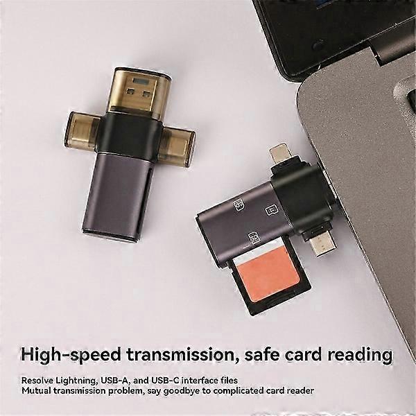 3-in-1 USB-C+USB3.0+SD Card Reader, Multi Card Adapter for Phones and Laptops