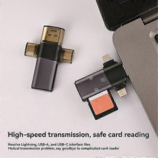 3-in-1 USB-C+USB3.0+SD Card Reader, Multi Card Adapter for Phones and Laptops