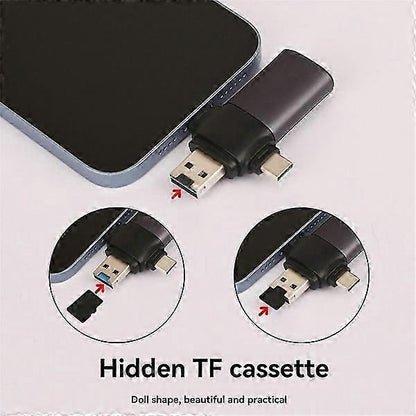 3-in-1 USB-C+USB3.0+SD Card Reader, Multi Card Adapter for Phones and Laptops