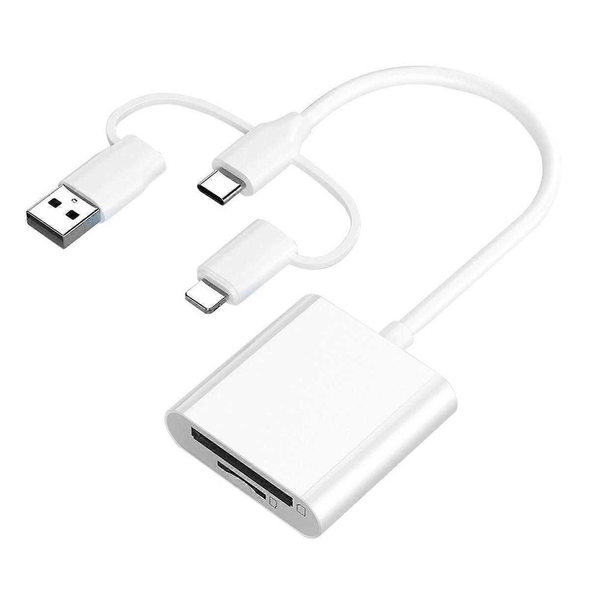 USB 2.0 & USB-C Memory Card Reader Adapter, Dual Connector TF/SD Card Reader