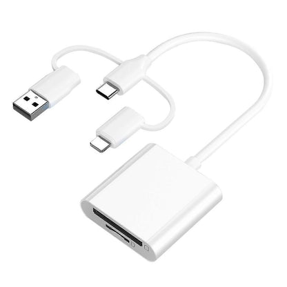 USB 2.0 & USB-C Memory Card Reader Adapter, Dual Connector TF/SD Card Reader