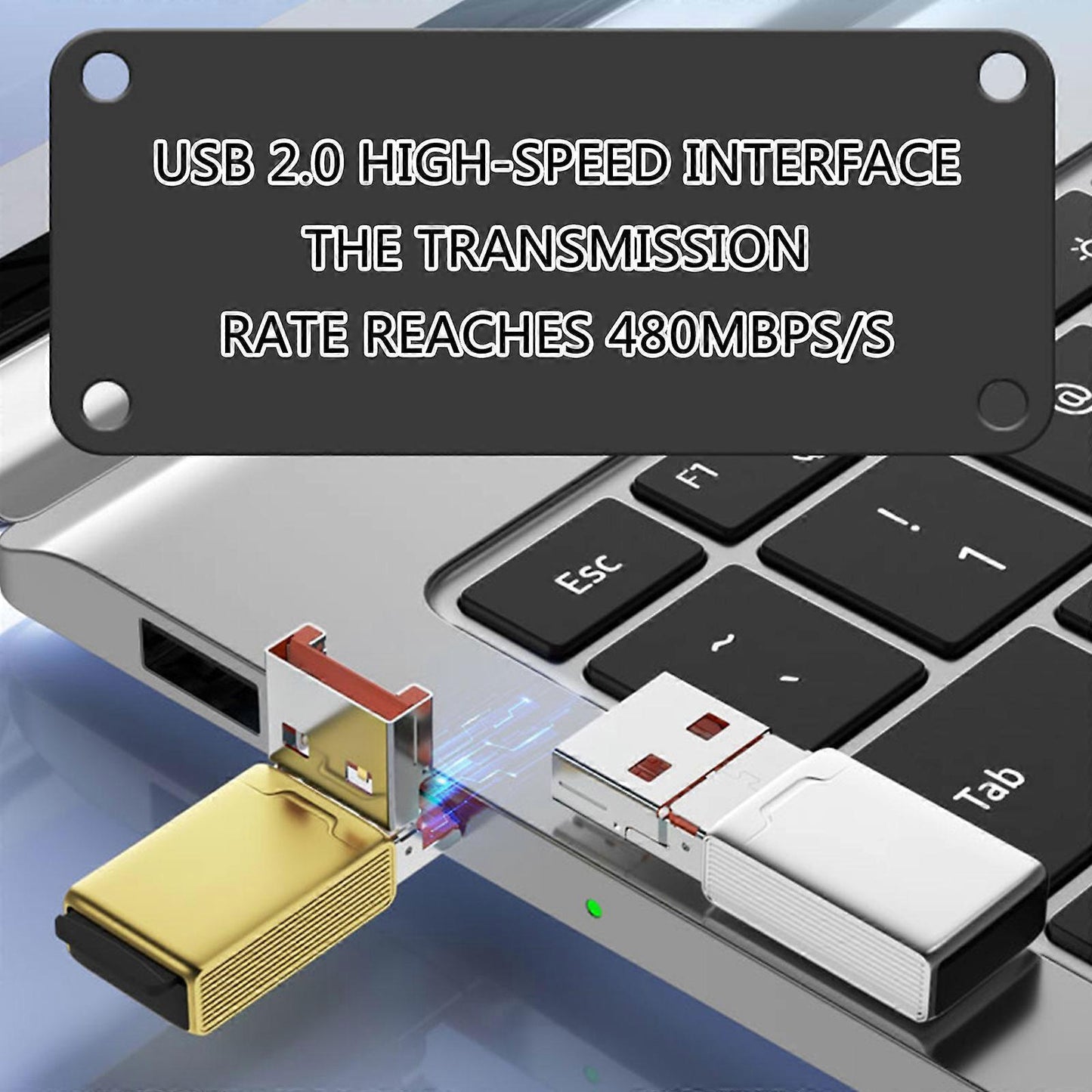 2-in-1 8pin USB Memory Card Reader for Phone/Pad, Silver Optional