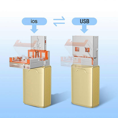2-in-1 8pin USB Memory Card Reader for Phone/Pad, Silver Optional
