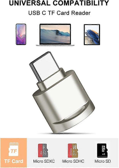 USB C to SD/TF Card Reader, Micro SD Memory Card Reader Adapter