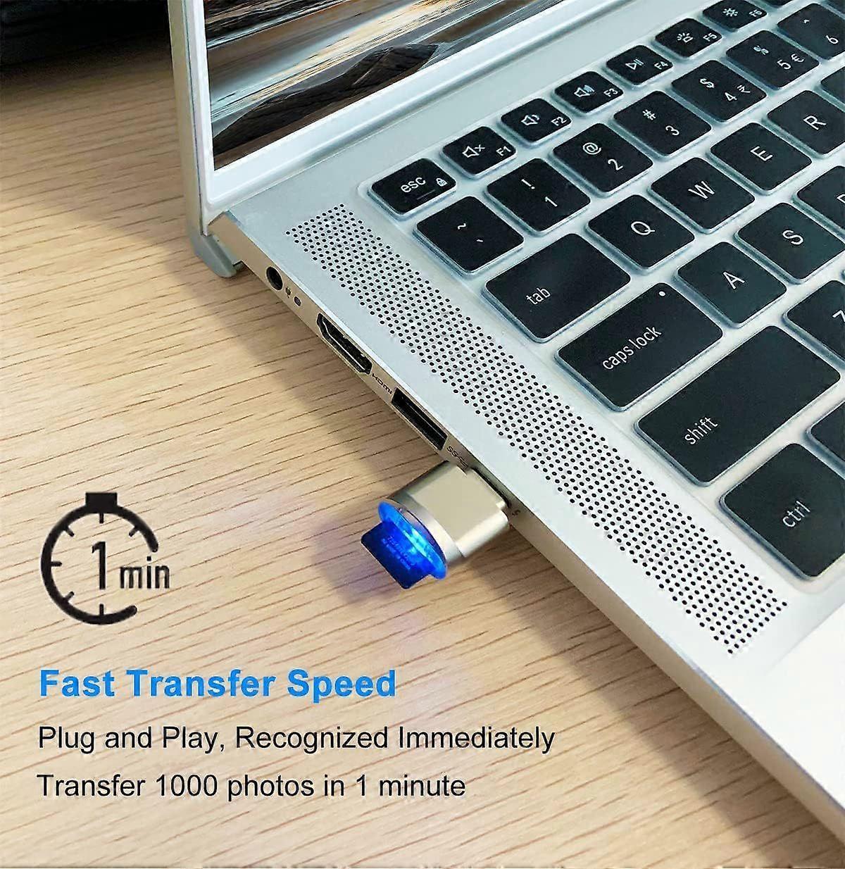 USB C to SD/TF Card Reader, Micro SD Memory Card Reader Adapter