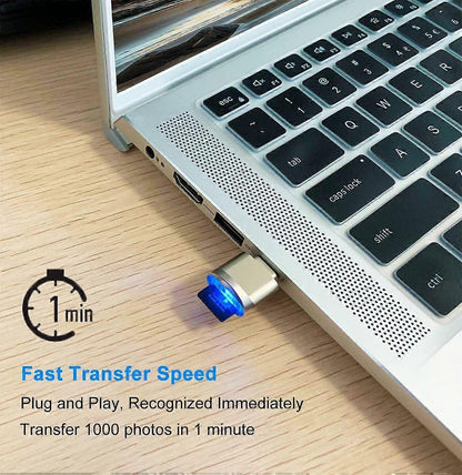 USB C to SD/TF Card Reader, Micro SD Memory Card Reader Adapter