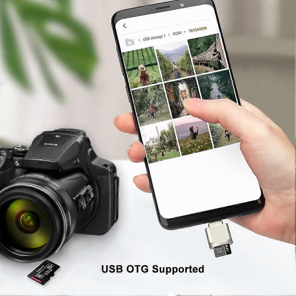 USB C to SD/TF Card Reader, Micro SD Memory Card Reader Adapter