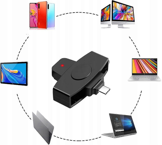 Driver Card Reader USB Adapter, Plug & Play ID/Access Cards