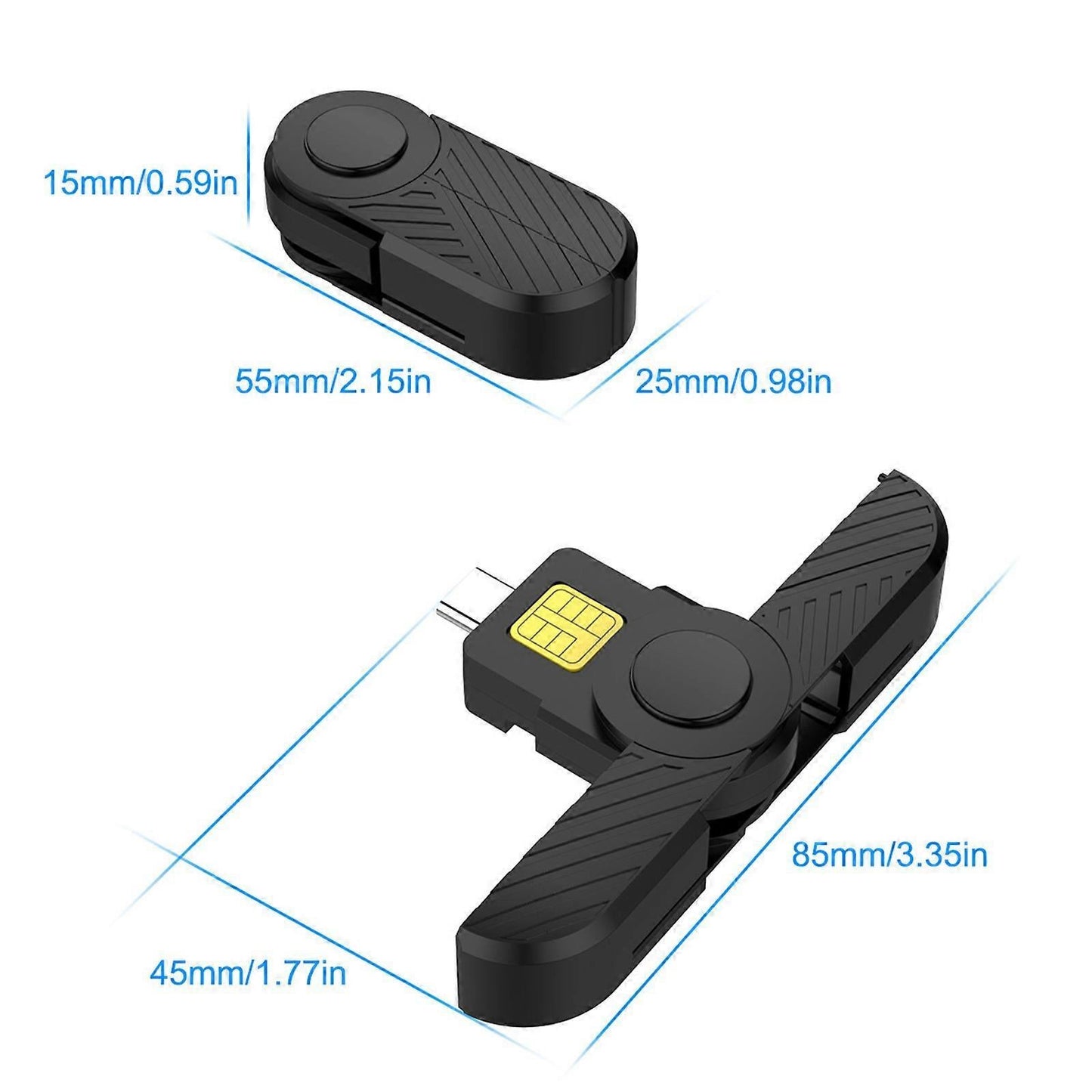USB C Card Reader, Foldable DOD CAC Bank Chip Card Reader