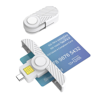 USB C Card Reader, Foldable DOD CAC Bank Chip Card Reader
