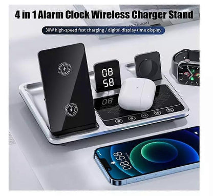 Zureze 4-in-1 Clock Wireless Charger Stand