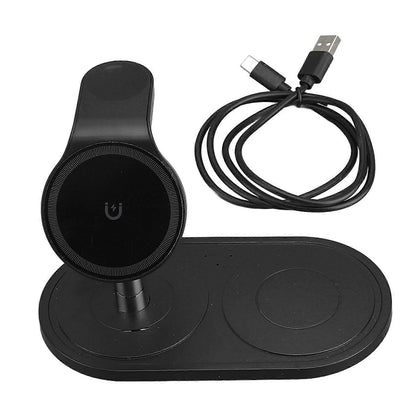 3-in-1 Charging Station for Phone, Watch & Earbuds, Black
