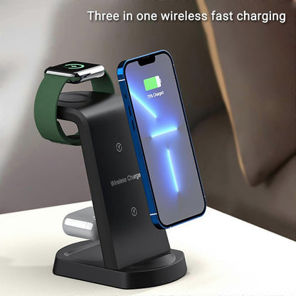 15W 3-in-1 Wireless Charging Station for iOS & Android Devices