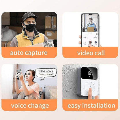 Smart Ring Video Doorbell, Wireless HD Night Vision Home Intercom