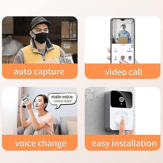 Smart Ring Video Doorbell, Wireless HD Night Vision Home Intercom
