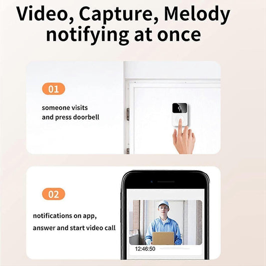 WiFi Smart Video Doorbell, Wireless Phone Intercom Security Camera