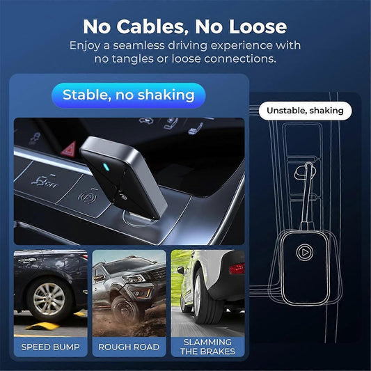 Wireless CarPlay Adapter for iOS, Mini Dongle Converts Wired to Wireless CarPlay