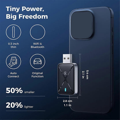 Wireless CarPlay Adapter for iOS, Mini Dongle Converts Wired to Wireless CarPlay