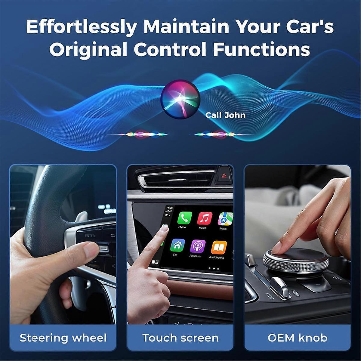 Wireless CarPlay Adapter for iOS, Mini Dongle Converts Wired to Wireless CarPlay