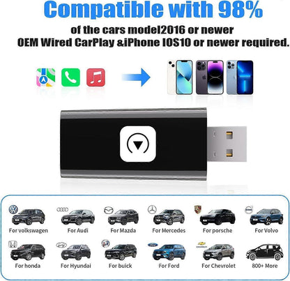 Wireless CarPlay Adapter, Fast & Compact CarPlay Dongle Converter
