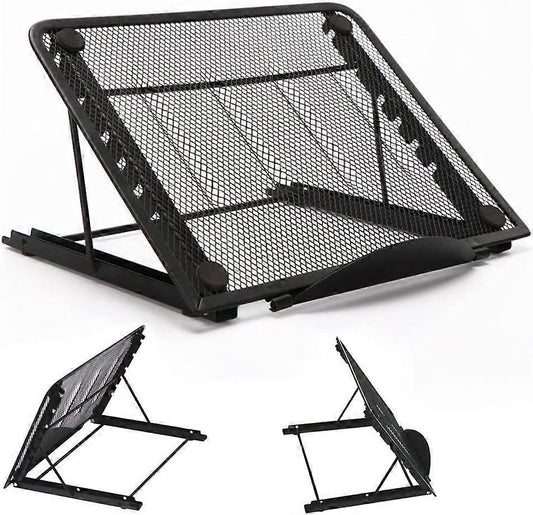 Foldable Aluminum Laptop Stand, Adjustable Ventilated Stand for Laptop/Tablet/Phone