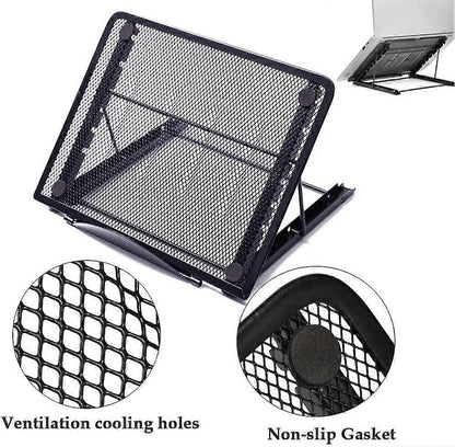 Foldable Aluminum Laptop Stand, Adjustable Ventilated Stand for Laptop/Tablet/Phone