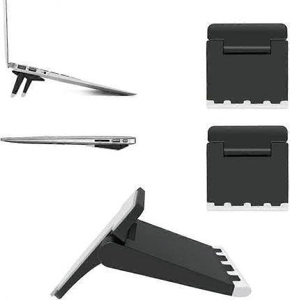 Set of 2 Mini Black Laptop Stands, Invisible Foldable Lightweight Holder for Laptop/Tablet