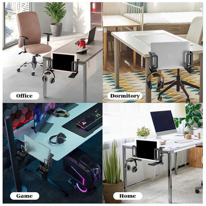 Vertical Laptop Stand, Desk Side Mount Holder, Black