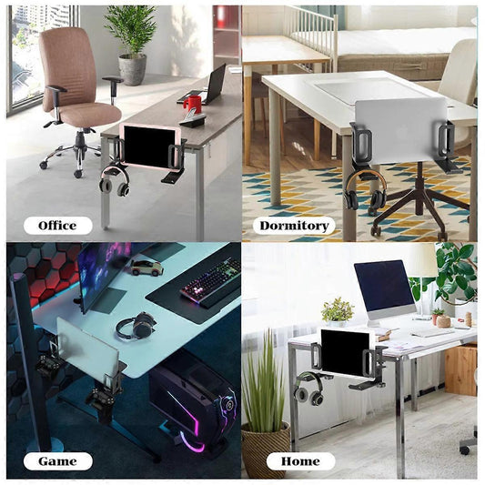 Vertical Laptop Stand, Desk Side Mount Holder, Black