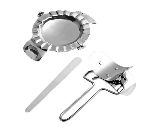 3Pcs Stainless Steel Dumpling Maker Slicer Stuffing Spoon Dough Presser Mould-L