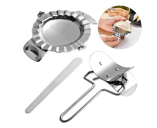 3Pcs Stainless Steel Dumpling Maker Slicer Stuffing Spoon Dough Presser Mould-L