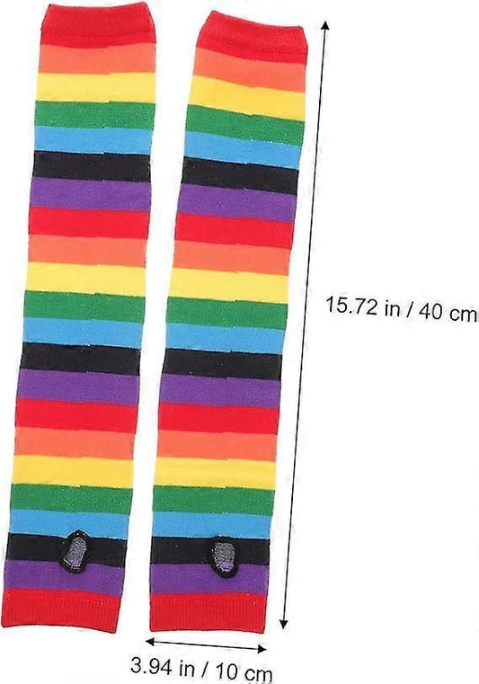 Rainbow Stripe Cooling Arm Sleeves UV Protection Sunblock Running