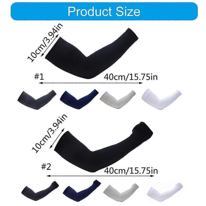 Large Size Cooling Arm Sleeves UV Protection Fishing Sports White