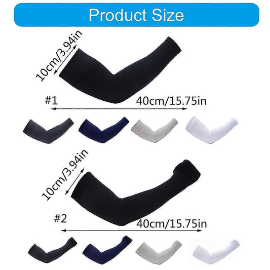 Large Size Cooling Arm Sleeves UV Protection Fishing Sports White