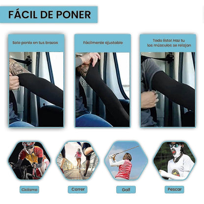 3 Pairs UV Protection Arm Sleeves for Men & Women Sun Shield