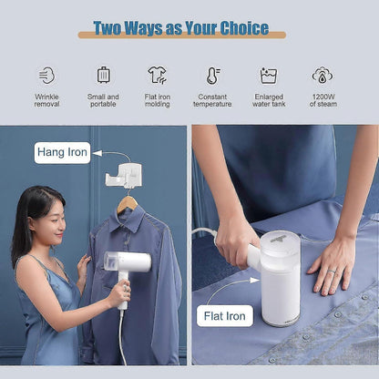 1200W Vertical Travel Steam Iron 200ml Lightweight Portable Handheld Steamer