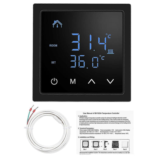 Smart Thermostat 16A Floor Heating Temperature Controller with LED Touch Screen