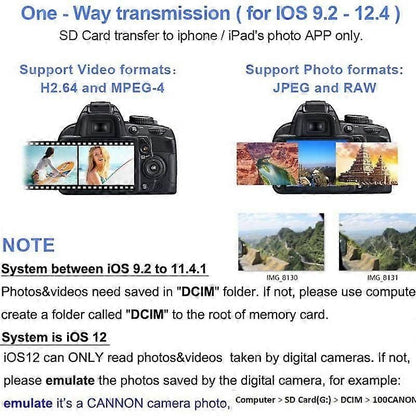 ZS-KL21810 8-Pin to SD Card Reader Adapter for iOS Devices