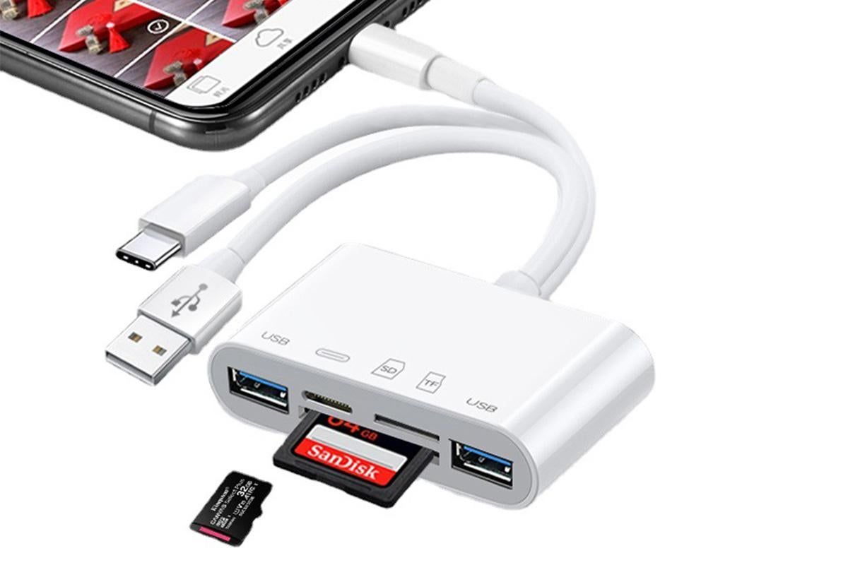 5 In 1 Memory Card Reader USB OTG Adapter SD Card Reader For iPhone iPad