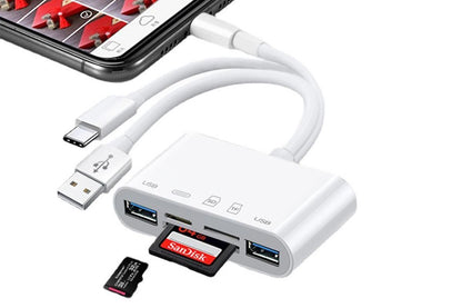 5 In 1 Memory Card Reader USB OTG Adapter SD Card Reader For iPhone iPad